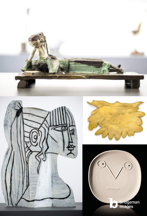 Montage of Pablo Picasso sculptures and objects