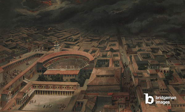 Pompeii Image at the moment of the volcanic eruption of Mt. Vesuvius in A.D.79