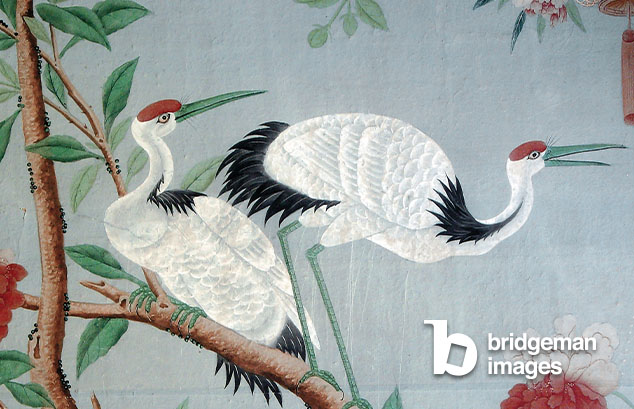 Detail of the Chinese wallpaper, King's Sitting Room (photo) / Belvoir Castle, Leicestershire, UK / Bridgeman Images