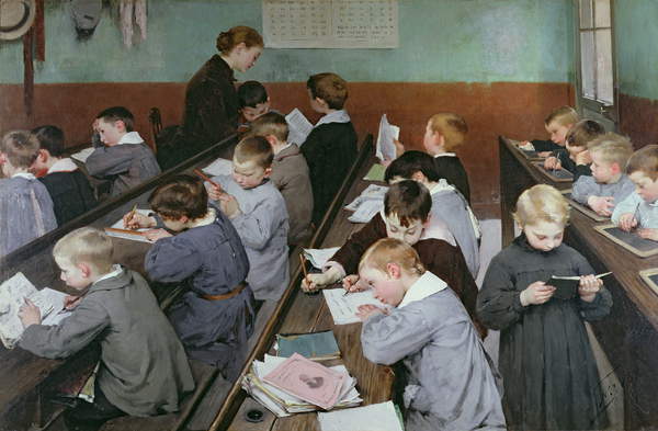 The Children's Class, 1889 (oil on canvas), Geoffroy, Henri Jules Jean (1853-1924) / Ministere de L'Education Nationale, Paris, France / © Archives Charmet / Bridgeman Images
