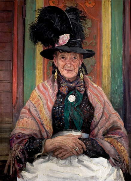 Image of the painting Gypsy Splendour, aka Fine Feathers, 1939 (oil on canvas), Laura Knight, (1877-1970) / Nottingham City Museums and Galleries (Nottingham Castle) / Bridgeman Images