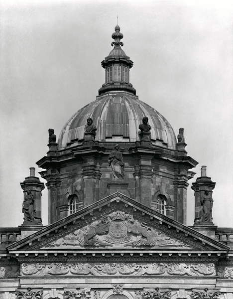 The dome, Castle Howard, North Yorkshire, from 'The Country Houses of Sir John Vanbrugh' by Jeremy Musson, published 2008 (b/w photo). Castle Howard was built between 1699 and 1712 by Sir John Vanbrugh (1664-1726) and Nicholas Hawksmoor (1661-1736) for 3rd Earl of Carlisle. English Photographer, (20th century) / © Country Life / Bridgeman Images
