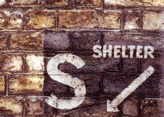Sign for a Second World War Air Raid Shelter (photo) / Lord North Street, Westminster, London, UK / Photo © Neil Holmes
