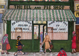 The Eel and Pie Shop, Gillian Lawson, (Contemporary Artist) / Private Collection