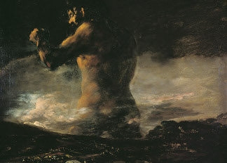 The Colossus, c.1808 (oil on canvas), Francisco Jose de Goya y Lucientes (1746-1828)(follower of) / Prado, Madrid, Spain