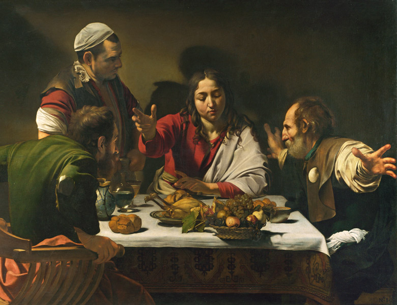 The Supper at Emmaus, 1601 (oil and tempera on canvas), Michelangelo Merisi da Caravaggio (1571-1610) / National Gallery, London, UK