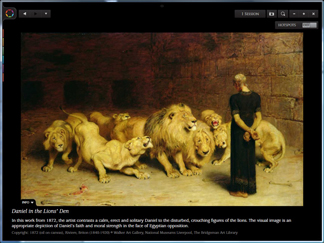 Screenshot supplied by Immersion Digital / WGL165985 Daniel in the Lions' Den, 1872 (oil on canvas) by Riviere, Briton (1840-1920)/ Walker Art Gallery, National Museums Liverpool