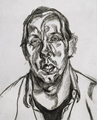 Portrait of David, 1998 (etching on paper) by Lucian Freud / Private Collection © The Lucian Freud Archive