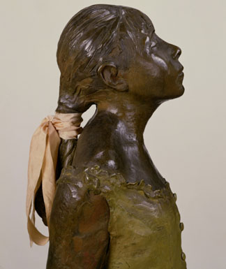 Detail of Little Dancer, Aged Fourteen, c.1880-81 (bronze & fabric) by Edgar Degas