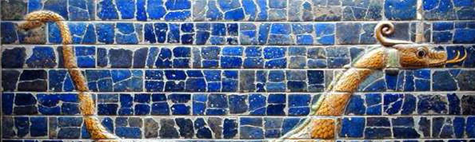 DTR Dragon of Marduk , on the Ishtar Gate, Neo-Babylonian, 604-562 BC (terracotta glazed and moulded bricks)/ Detroit Institute of Arts, USA/Founders Society purchase, General Membership Fund