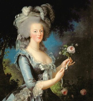 Marie Antoinette with a Rose, 1783, Elisabeth Louise Vigee-Lebrun (1755-1842) / Chateau de Versailles, France / Giraudon / The Bridgeman Art Library 