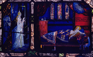 (Detail) The Eve of St Agnes, 1924 (stained glass) by Harry Clarke