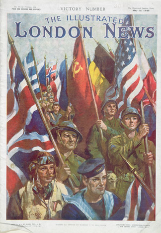 Cover illustration for the Victory Issue of the 'Illustrated London News', 12th May 1945 (colour litho), by Terence Cuneo 