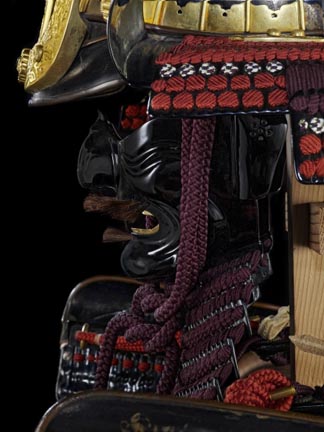 Detail of Do-maru armour presented to King James I by Tokugawa Hidetada, via Captain Saris of the East India Company, in 1613, c.1610