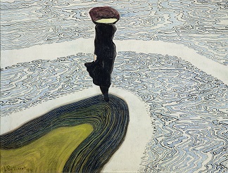 Woman at the Edge of the Water, 1910 (oil on canvas), by Leon Spilliaert (1881-1946) / Private Collection / Giraudon