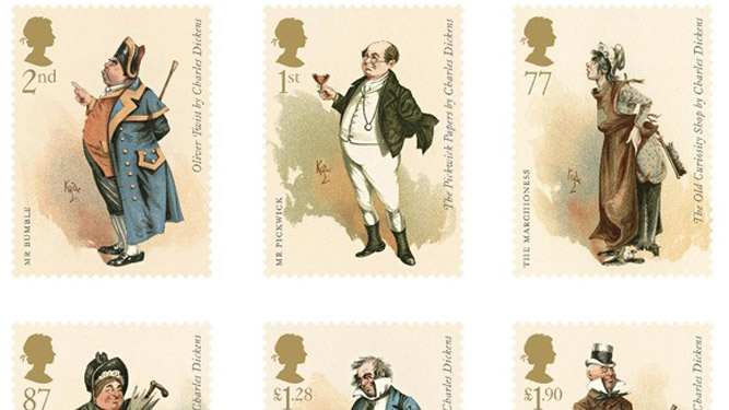 The stamps celebrate the 200th anniversary of Charles Dickens' birth Credit: Royal Mail/