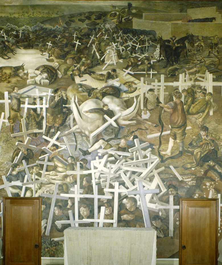 The Resurrection of the Soldiers (detail), 1923-27 (wall painting), Stanley Spencer (1891-1959) / Sandham Memorial Chapel, Burghclere, Hampshire, UK