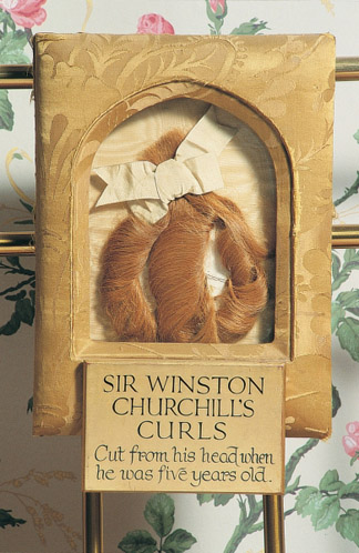 Sir Winston Churchill's curls in the Birth Room at Blenheim Palace