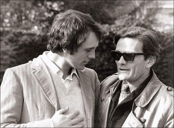 Pier Paolo Pasolini and Terence Stamp, March 1968, Milan while filming "Teorema" © Farabola / Bridgeman Images