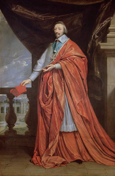 Portrait of Armand-Jean du Plessis, Cardinal Richelieu (1585-1642) (oil on canvas), Champaigne, Philippe de (1602-74) / La Sorbonne, Paris, France / © Archives Charmet / Bridgeman Images